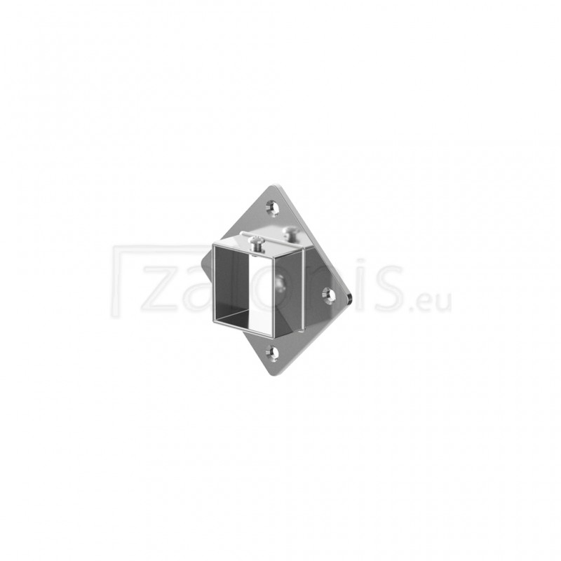 TUBE ROSETTE 25x25 / CHROME